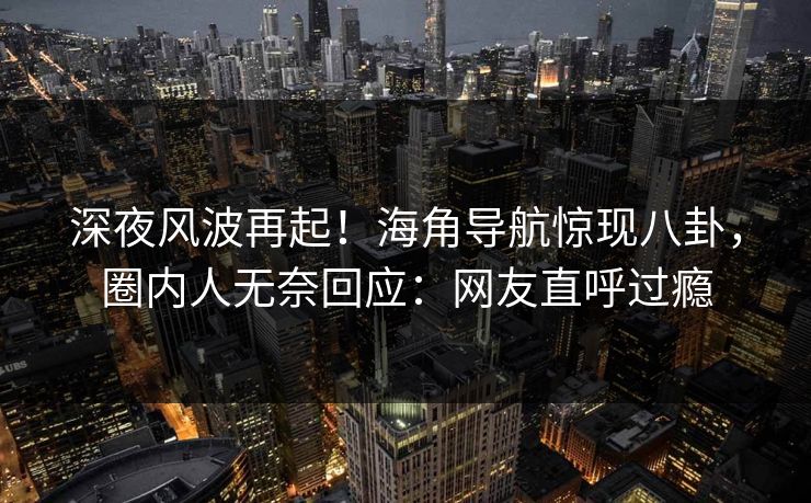 深夜风波再起！海角导航惊现八卦，圈内人无奈回应：网友直呼过瘾
