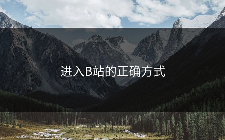 进入B站的正确方式